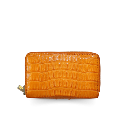 CACWK-002BTR : CROCODILE LEATHER DOUBLE ZIPPED KEY WALLET