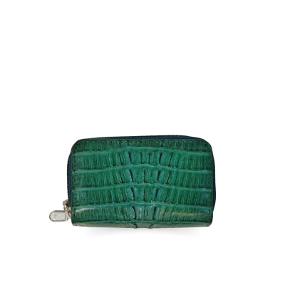 CACWK-003BTR : CROCODILE LEATHER DOUBLE ZIPPED KEY WALLET
