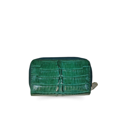 CACWK-003BTR : CROCODILE LEATHER DOUBLE ZIPPED KEY WALLET