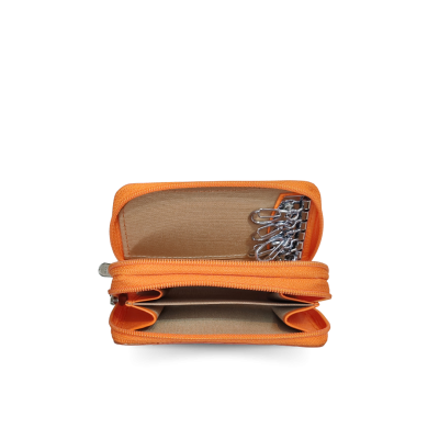 CACWK-003BTR : CROCODILE LEATHER DOUBLE ZIPPED KEY WALLET