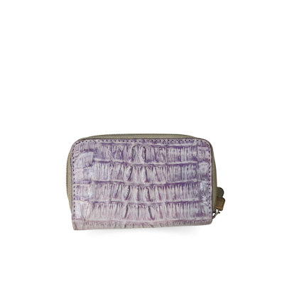 CACWK-003BTR : CROCODILE LEATHER DOUBLE ZIPPED KEY WALLET