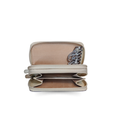 CACWK-003BTR : CROCODILE LEATHER DOUBLE ZIPPED KEY WALLET