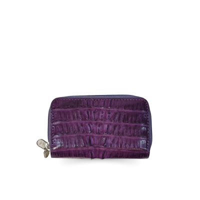 CACWK-003BTR : CROCODILE LEATHER DOUBLE ZIPPED KEY WALLET