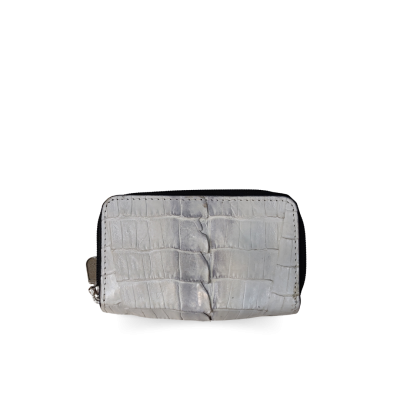 CACWK-003BTR : CROCODILE LEATHER DOUBLE ZIPPED KEY WALLET