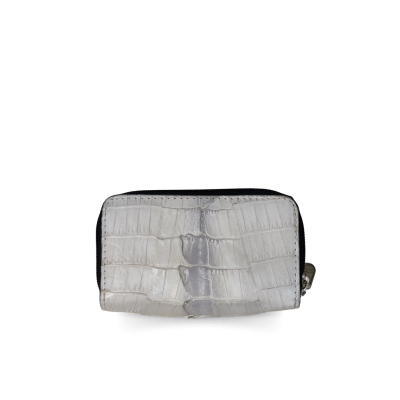 CACWK-003BTR : CROCODILE LEATHER DOUBLE ZIPPED KEY WALLET