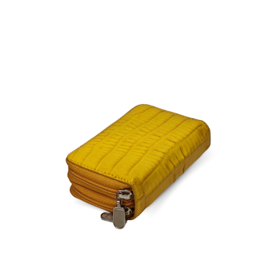 CACWK-003BTR : CROCODILE LEATHER DOUBLE ZIPPED KEY WALLET