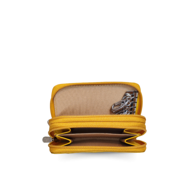 CACWK-003BTR : CROCODILE LEATHER DOUBLE ZIPPED KEY WALLET