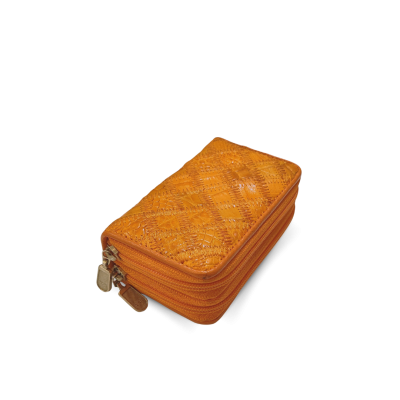 CACWK005PWR : CROCODILE LEATHER DOUBLE ZIPPED KEY WALLET