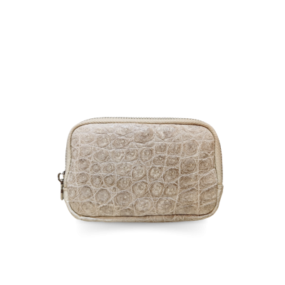 CLB-0002S-Y | กระเป๋าใส่เครื่องสำอางหนังจระเข้แท้ขนาดมินิ