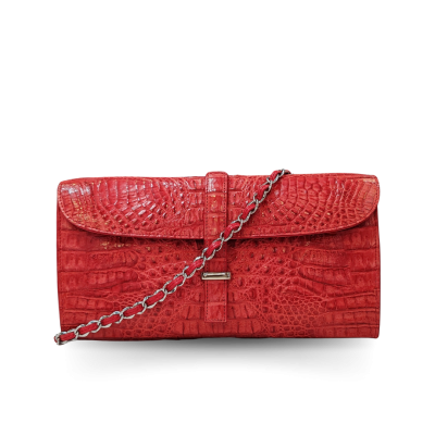 CROCODILE HORNBACK LEATHER CLUTCH CROSS-BODY BAG : CLB0022HKR