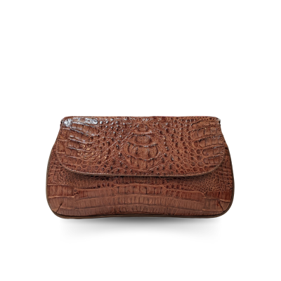 CLB0027HKR : CROCODILE HORNBACK LEATHER CLUTCH CROSS-BODY BAG