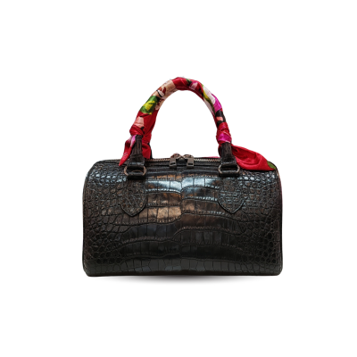 CROCODILE BELLY LEATHER HANDBAG : CLB0036SLT