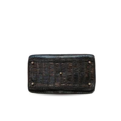 CROCODILE BELLY LEATHER HANDBAG : CLB0036SLT