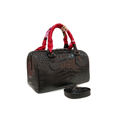 CROCODILE BELLY LEATHER HANDBAG : CLB0036SLT