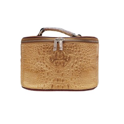 CROCODILE HORNBACK LEATHER COSMETIC BAG : CLB0063HT