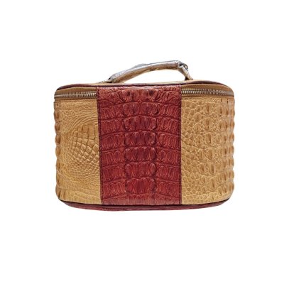 CROCODILE HORNBACK LEATHER COSMETIC BAG : CLB0063HT
