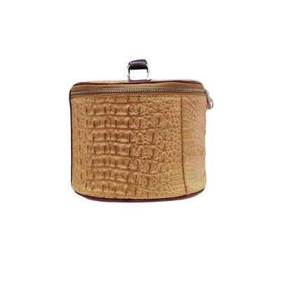 CROCODILE HORNBACK LEATHER COSMETIC BAG : CLB0063HT