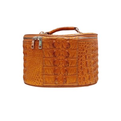 CROCODILE HORNBACK LEATHER COSMETIC BAG : CLB0063HT