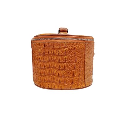 CROCODILE HORNBACK LEATHER COSMETIC BAG : CLB0063HT