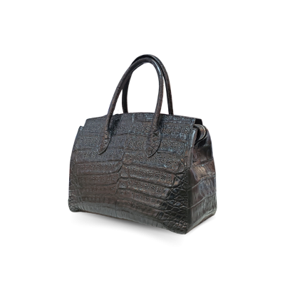 CROCODILE BELLY LEATHER HANDBAG : CLB0118SR
