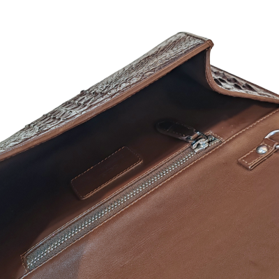 CROCODILE HORNBACK LEATHER CLUTCH CROSS-BODY BAG : CLB0129HAY