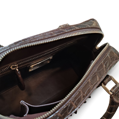 CROCODILE HORNBACK LEATHER HANDBAG : CLB0180HL