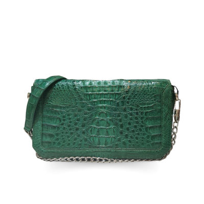 CROCODILE HORNBACK LEATHER CLUTCH CROSS-BODY BAG : CLB0363HKR