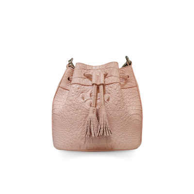 CROCODILE HORNBACK LEATHER BUCKET BAG : CLB0421HY