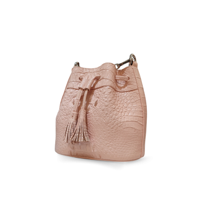 CROCODILE HORNBACK LEATHER BUCKET BAG : CLB0421HY