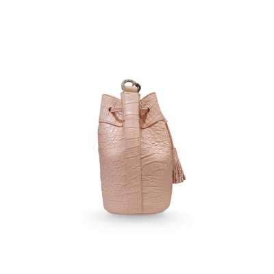 CROCODILE HORNBACK LEATHER BUCKET BAG : CLB0421HY