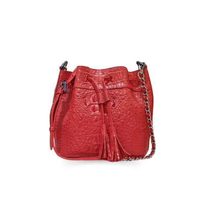 CROCODILE HORNBACK LEATHER BUCKET BAG : CLB0421HY