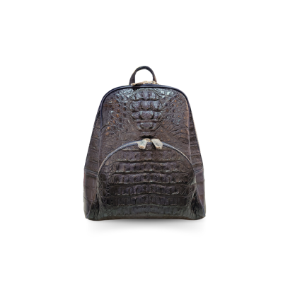 CROCODILE HORNBACK LEATHER BACKPACK: CLB0432HKSMK