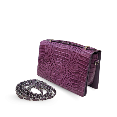 CROCODILE HORNBACK LEATHER CLUTCH CROSS-BODY BAG : CLB0489HKR