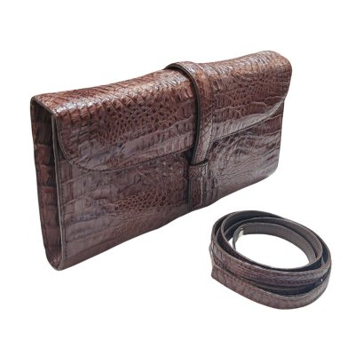 CROCODILE HORNBACK LEATHER CLUTCH : CLB0492HKR