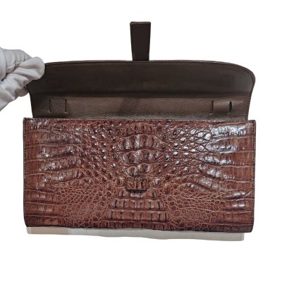 CROCODILE HORNBACK LEATHER CLUTCH : CLB0492HKR