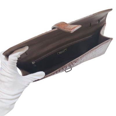 CROCODILE HORNBACK LEATHER CLUTCH : CLB0492HKR