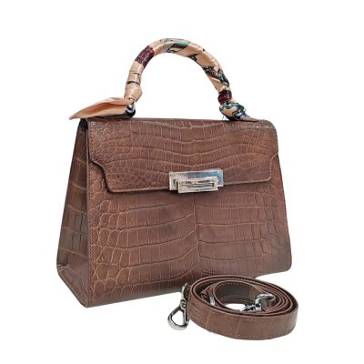 CROCODILE BELLY LEATHER HANDBAG : CLB0601ST