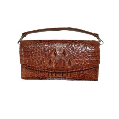 CROCODILE HORNBACK LEATHER TOP HANDLE CLUTCH CROSS-BODY BAG : CLB0673HMX