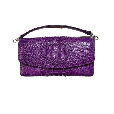 CROCODILE HORNBACK LEATHER TOP HANDLE CLUTCH CROSS-BODY BAG : CLB0673HMX