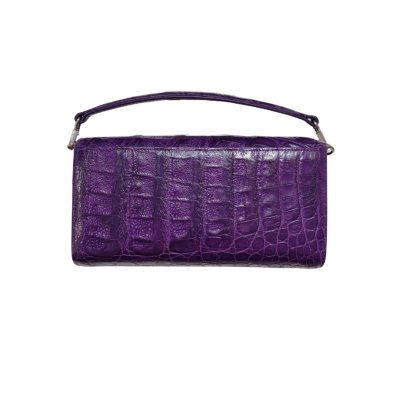 CROCODILE BELLY LEATHER TOP HANDLE CLUTCH CROSS-BODY BAG : CLB0673SMX