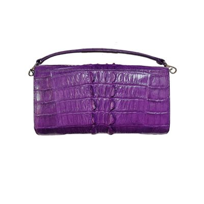 CROCODILE TAIL LEATHER TOP HANDLE CLUTCH CROSS-BODY BAG : CLB0673TMX