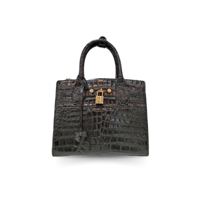 CLB0680SPW : CROCODILE BELLY LEATHER HANDBAG