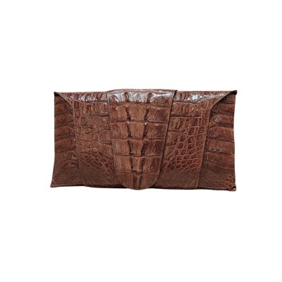 CROCODILE HORNBACK AND TAIL LEATHER WRAP CLUTCH BAG : CLB0705HKMX