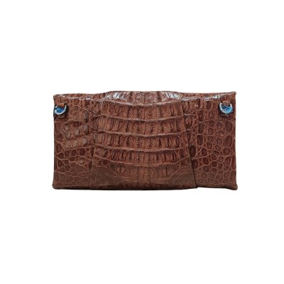 CROCODILE HORNBACK AND TAIL LEATHER WRAP CLUTCH BAG : CLB0705HKMX