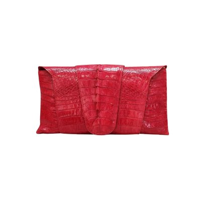 CROCODILE HORNBACK AND TAIL LEATHER WRAP CLUTCH BAG : CLB0705HKMX