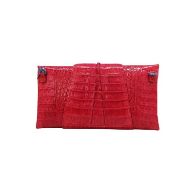 CROCODILE HORNBACK AND TAIL LEATHER WRAP CLUTCH BAG : CLB0705HKMX