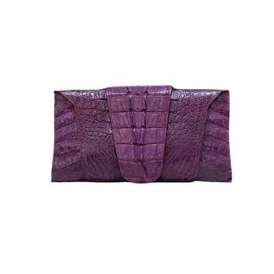 CROCODILE HORNBACK AND TAIL LEATHER WRAP CLUTCH BAG : CLB0705HKMX