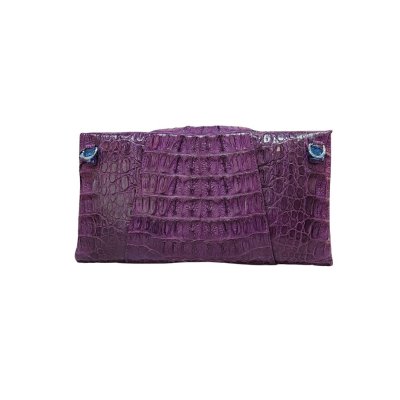 CROCODILE HORNBACK AND TAIL LEATHER WRAP CLUTCH BAG : CLB0705HKMX