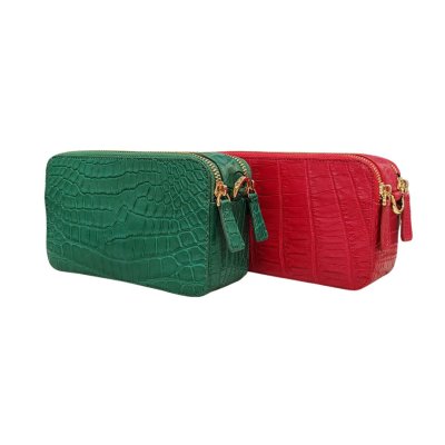 CROCODILE BELLY LEATHER TOP HANDLE CROSS-BODY BAG : CLB0707SR