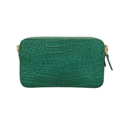 CROCODILE BELLY LEATHER TOP HANDLE CROSS-BODY BAG : CLB0707SR